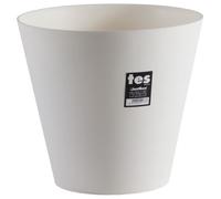 Pot de fleurs - PLASTIKEN - Rond conique - Blanc - 18l - Ø 32cm - Hauteur 29cm
