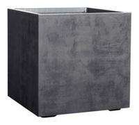 Pot de fleurs plastique gris anthracite 49 x 49 cm Deroma avec réserve d'eau