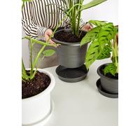 Pot De Fleurs Plastique Pot Rond Pour Fleurs Et Plantes Gd-0022 (3 Pièces Gris,¿ 23cm H 16,5cm)