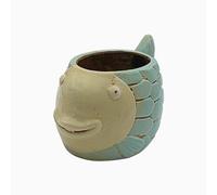Pot de Fleurs - Pot de Fleurs - Pot de Fleurs - Poisson en céramique - Bac à Fleurs - Bac à Fleurs - Bac à Plantes en céramique en Forme de Poisson en Bleu Clair - Dimensions (L x l x H) : Environ 19