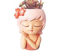 Pot de fleurs pour le visage et le visage, pour petites filles, cache-pot pour d'intérieur, pots de succulentes avec drainage, cache-tête pour l'extérieur, la cour, le jardin