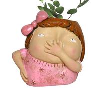 Pot de fleurs pour visage | Pot d'intérieur en forme de tête de femme | Mignon et unique nez pincé pour garçons et filles Pot pour visage et crayon