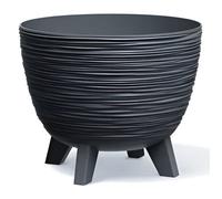 Prosperplast Pot de fleurs Furu avec pieds – Résistant aux rayons UV – Anthracite Diamètre 236 mm
