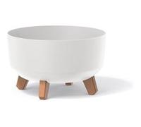 Prosperplast Pot de fleurs bas 6,8 L – pieds amovibles, insert 285 mm – Blanc