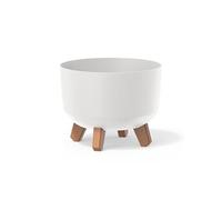 Pot de fleurs bas 5,1L avec pieds amovibles et insert 238 mm, Blanc