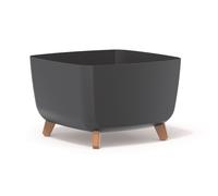 Prosperplast Pot de fleurs Gracia Square – 39 x 39 x 27 cm, pieds amovibles, insert, Anthracite