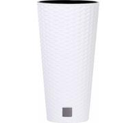 Prosperplast Rato Round Pot De Fleurs Avec Insert 15l Blanc Multicolore