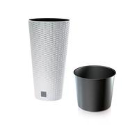 Prosperplast Rato Tubus pot de fleurs avec insert blanc 30 cm