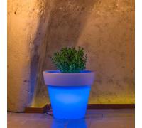 POT DE FLEURS RESINE AVEC Lumière Bleue DIAMÈTRE 80 ARBRE JARDIN DEHORS