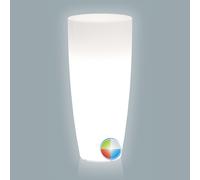 POT DE FLEURS RÉSINE HAUT MODERNE ROND JARDIN MADE EN ITALY LUMIÈRE LED LUMINEUX