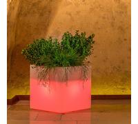 POT DE FLEURS RÉSINE JARDINIÈRE CACHE MADE IN ITALY H40 JARDIN LAMPE ROUGE
