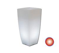 POT DE FLEURS RÉSINE MODERNE CARRÉ JARDIN MADE EN ITALY LUMIÈRE LED LUMINEUX