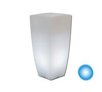 POT DE FLEURS RÉSINE MODERNE CARRÉ JARDIN MADE EN ITALY LUMIÈRE LED LUMINEUX