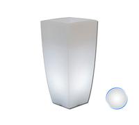 POT DE FLEURS RÉSINE MODERNE CARRÉ JARDIN MADE EN ITALY LUMIÈRE LED LUMINEUX