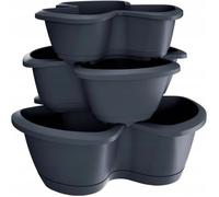 Pot de fleurs Respana Trio 3 Compartiments Anthracite