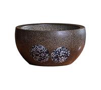 Pot de Fleurs rétro Chinois en céramique pour décoration extérieure de Bureau Salle à Manger conteneur de Plantes Florales Marron (Marron 30 cm),Marron-30cm