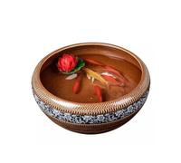 Pot de fleurs rétro en céramique pour aquarium - Ornement de salon - Aquarium de poisson rouge - Cour - Aquarium de tortue - Aquarium en verre (M)