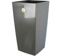 RIVIERA Pot de fleurs Nuance -Carré - 29 x 29 x H 52 cm - 32.6 L - Gris pailleté