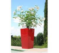 Pot de fleurs - RIVIERA - Nuance Carré - 29 x 29 x H 52 cm - Rouge