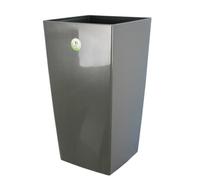 Pot de fleurs - RIVIERA - Nuance - Carré - 38 x 38 x H 69 cm - Gris pailleté