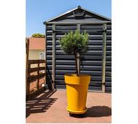 Pot de fleurs - RIVIERA - SOLEILLA Rond - Plastique - H52 x D39 cm - Jaune