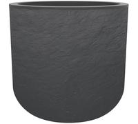EDA Plastiques - Pot de fleurs rond en plastique Volcania UP Ø 40 cm Anthracite