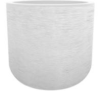 Pot de fleurs Rond 50 cm - EDA - Graphit Up - 67 L - Intérieur/ Extérieur - Décor Graphique - Ø 48,5 x H. 46,2 cm- Blanc Cérusé