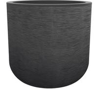 Pot de fleurs Rond 50 cm - EDA - Graphit Up - 67 L - Intérieur/ Extérieur - Décor Graphique - Ø 48,5 x H. 46,2 cm- Gris anthracite