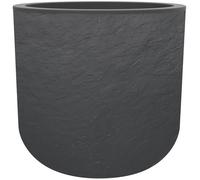 EDA Pot de fleurs rond Volcania Up 67 L Intérieur/Extérieur Décor pierre Gris anthracite