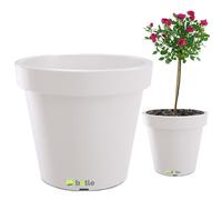 Excellent pot de fleurs - Grand pot de fleurs - 55 l - 58 x 53 cm - Blanc - Pour la culture des arbres de jardin - Idéal pour les plantes greffées sur un tronc - En plastique