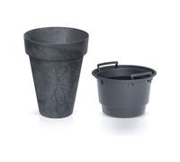 Pot de fleurs rond effet béton differentes couleurs