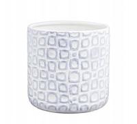 Pot de fleurs rond en céramique, blanc, 13 cm, décoratif, design moderne, brillant