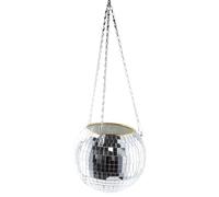 Pot de fleurs rond en forme de boule disco de Noël à suspendre au mur pour plantes d'intérieur, pots de fleurs de forme sphérique avec extérieur miroir (10 cm)