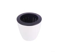 Pot de fleurs rond en plastique avec système absorbant en corde de coton pour intérieur ou extérieur, jardin, maison, bureau, plusieurs tailles disponibles (130 mm)