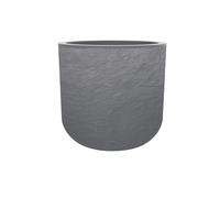 Pot De Fleurs Rond En Plastique Eda Volcania Up Gris Galet - Ø 40 Cm Gris
