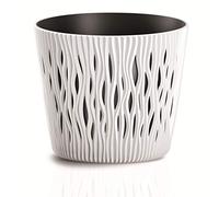 Pot de fleurs rond en plastique Sandy Round en couleur blanche 18,9 (L) x 18,9 (l) x 16,5 (H) cm