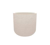 Pot de fleurs rond en plastique Volcania UP - Beige calcaire - Ø 40 cm -