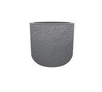 Pot de fleurs rond en plastique Volcania UP gris galet - Ø 40 cm -
