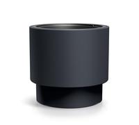 Pot de fleurs rond en plastique XL avec pied - 47 x 44 cm - Pot de fleurs design anthracite avec insert pour plantes - Bac à fleurs de jardin