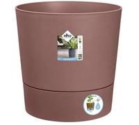 Pot De Fleurs Rond Greensense Aqua Care - Plastique Réservoir - Avec Roulettes - Ø30 - Brun Argile Marron