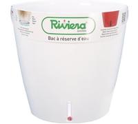 Pot de fleurs rond - RIVIERA - Eva New en plastique - Ø 46 x H 45 cm - 49 L - Blanc