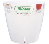 Pot de fleur rond Eva New en plastique - - Ø 31 cm - 14,5 L - Blanc