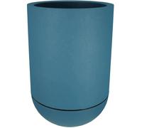 Pot de fleurs rond RIVIERA GRANIT TULIPE - Plastique - D40 H57 cm - Bleu