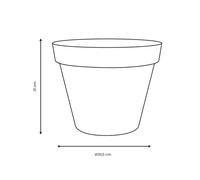 Pot De Fleurs Rond Toscane Ø 40 X H.32 Cm - Orange Terre Battue - Eda Gris