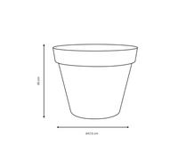 Pot De Fleurs Rond Toscane Ø 48 X H.40 Cm - Orange Terre Battue - Eda Gris