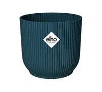 Elho Vibes Fold Rond 25 - Pot De Fleurs pour Intérieur - Plastique 100% recyclé - Ø 25.0 x H 23.0 cm - Bleu/Bleu Foncé