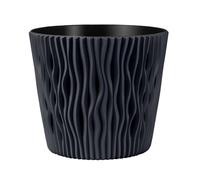 Pot de fleurs Sandy round anthracite jardinière en plastique ⌀ 19 cm avec insert