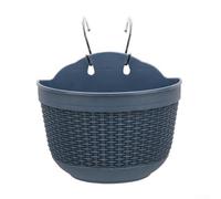 Pot de fleurs semi-circulaire en plastique résistant à suspendre pour petits espaces (bleu)