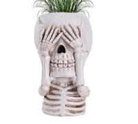 Pot de fleurs squelette, tête de mort, pour d'intérieur, pots de succulentes, pot pour , pot de squelette, en résine, cache-pot d'Halloween, cache-pot gothique