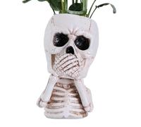 Pot de fleurs squelette, tête de mort, pour d'intérieur, pots de succulentes, pot pour , pot de squelette, en résine, cache-pot d'Halloween, cache-pot gothique